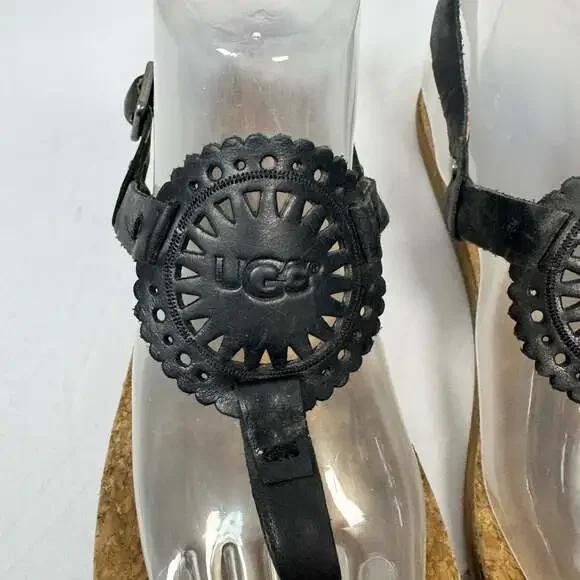 UGG Women's Ayden II Leather Thong Strap Sandals Shoes Size 10 - Picture 3 of 9